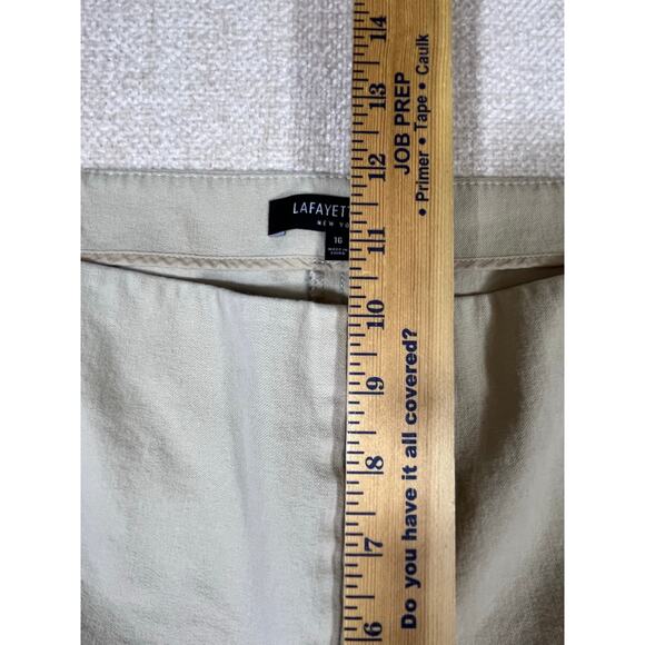 Lafayette 148 Women’s Size 16 Khaki Cropped Pants Stretch Cotton Dress Trousers - Picture 7 of 8